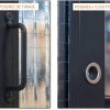 Poignée de tirage et poignée cuvette pour porte coulissante en acier de style atelier d'artiste Poignée de tirage et poignée cuvette pour porte coulissante en acier de style atelier d'artiste