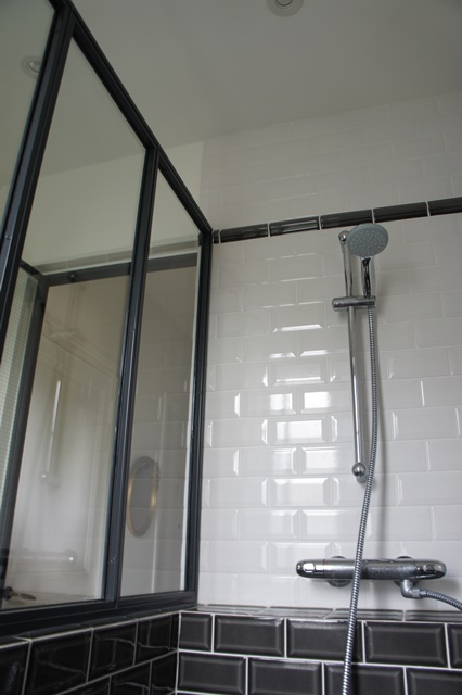 Verrière Pare douche atelier d'artiste en acier inoxydable Verrière Pare douche atelier d'artiste en acier inoxydable
