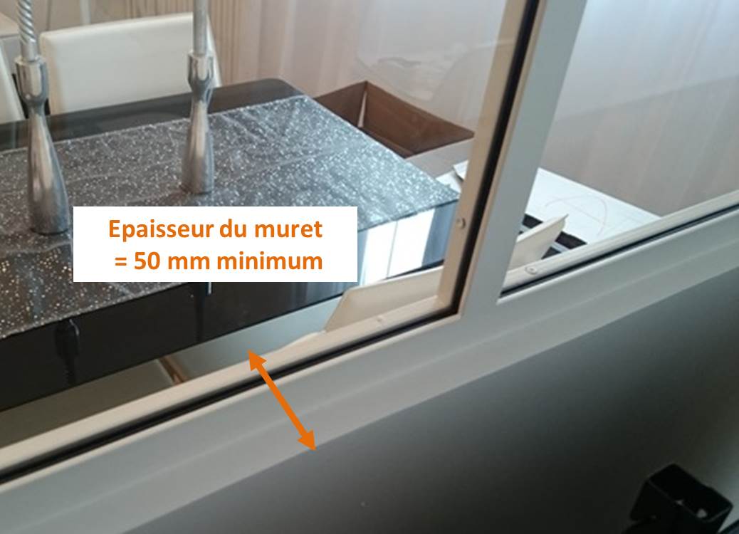 Epaisseur du muret nécessaire pour l'installation d'une verrière atelier d'artiste Epaisseur du muret nécessaire pour l'installation d'une verrière atelier d'artiste
